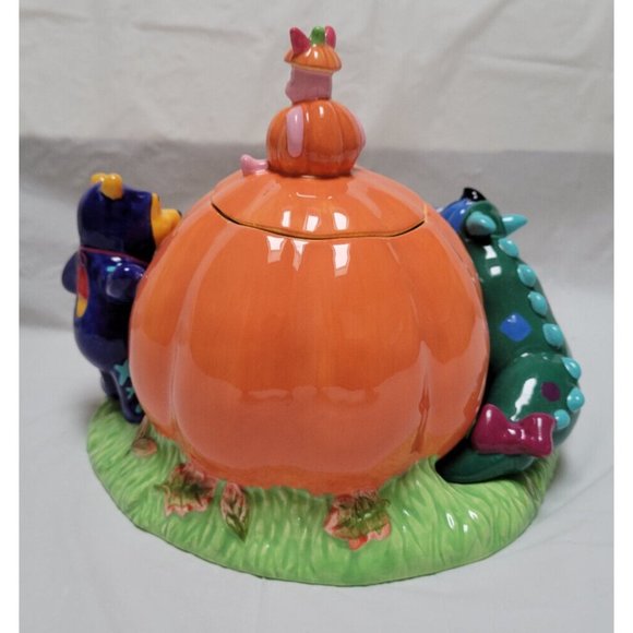 Vintage 1998 DISNEY STORE Halloween Cookie Jar Pooh Piglet Eeyore in Cos… - Picture 5 of 11